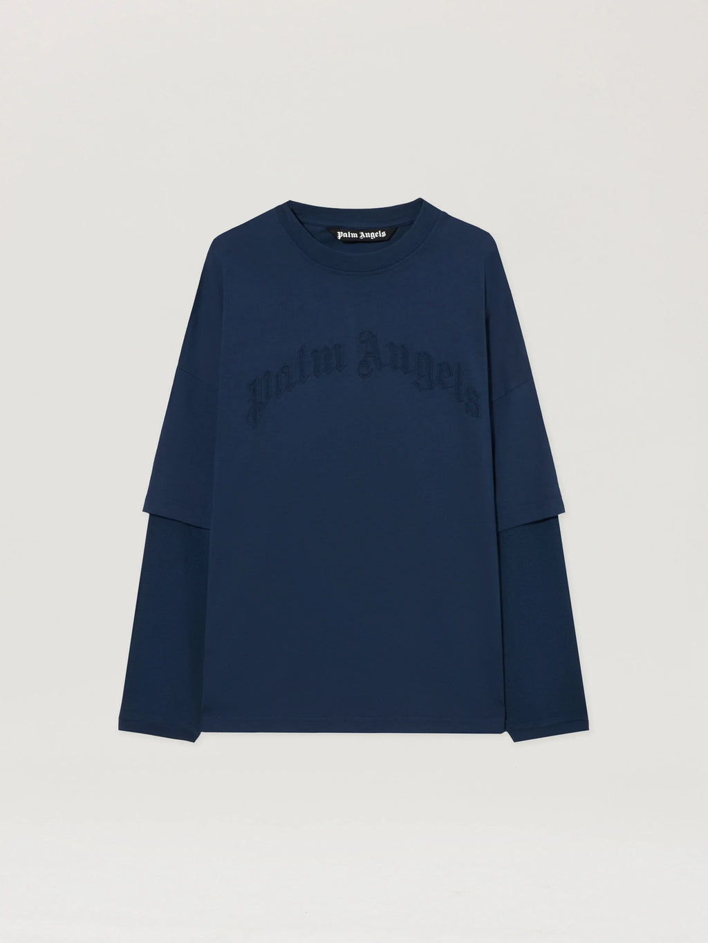 Curved Logo Double Long-Sleeved T-shirt