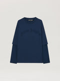 Curved Logo Double Long-Sleeved T-shirt