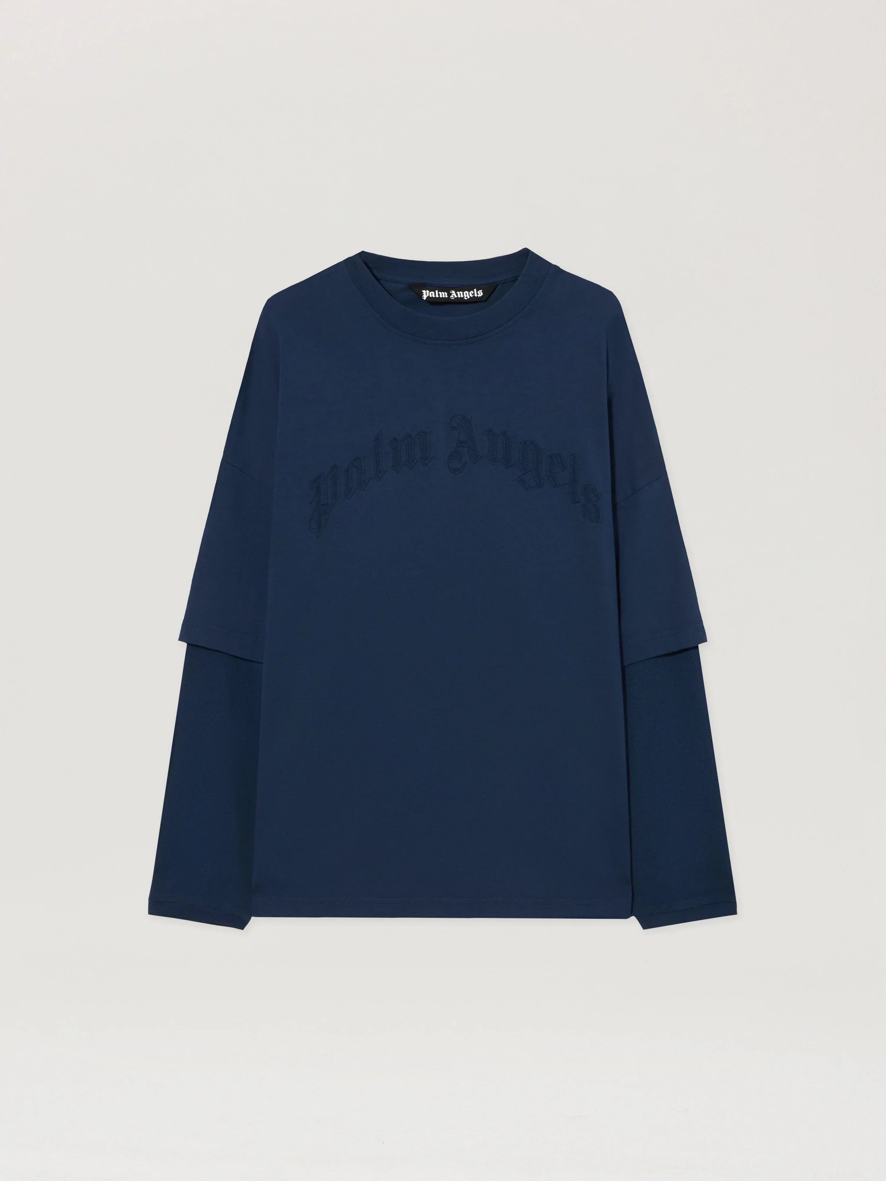Curved Logo Double Long-Sleeved T-shirt