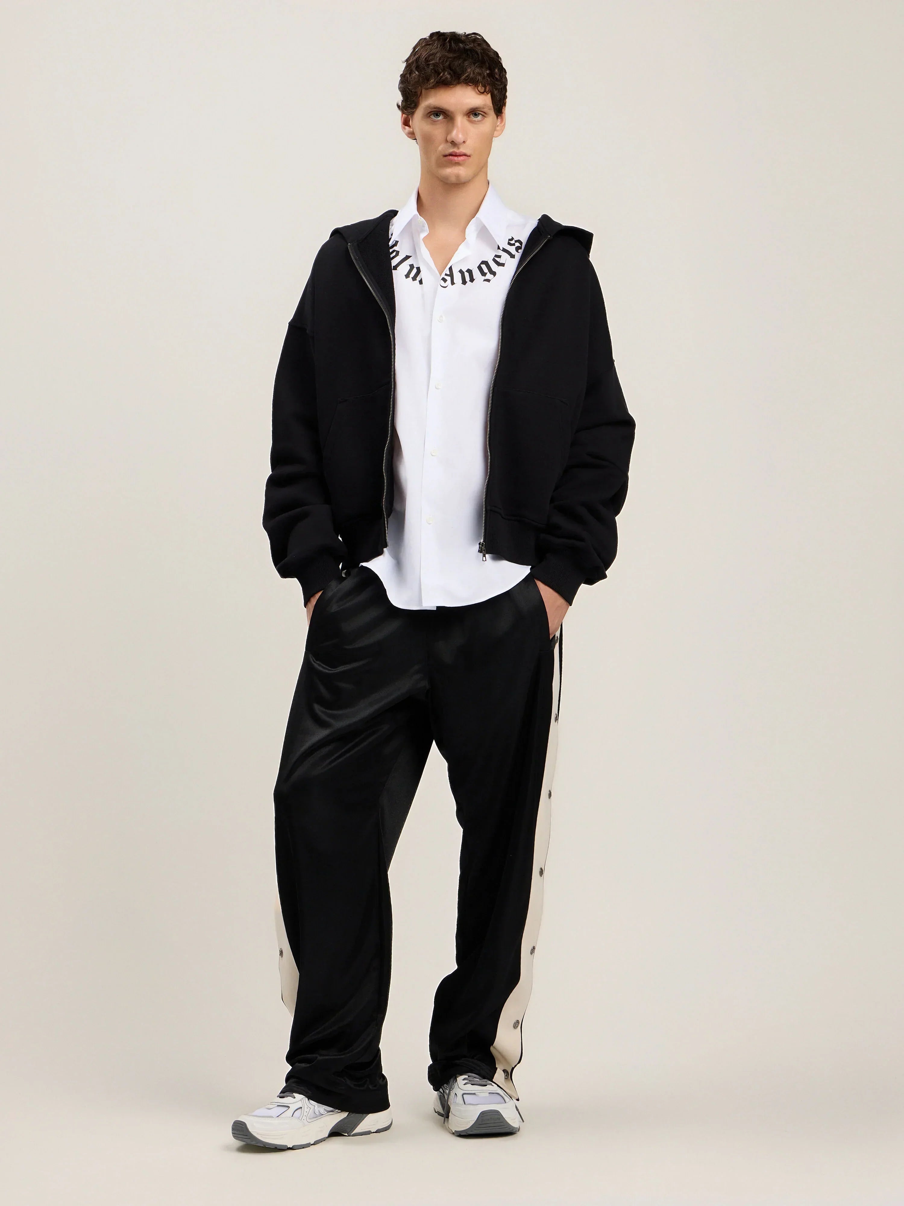 Back Curved Logo Zip Hoodie