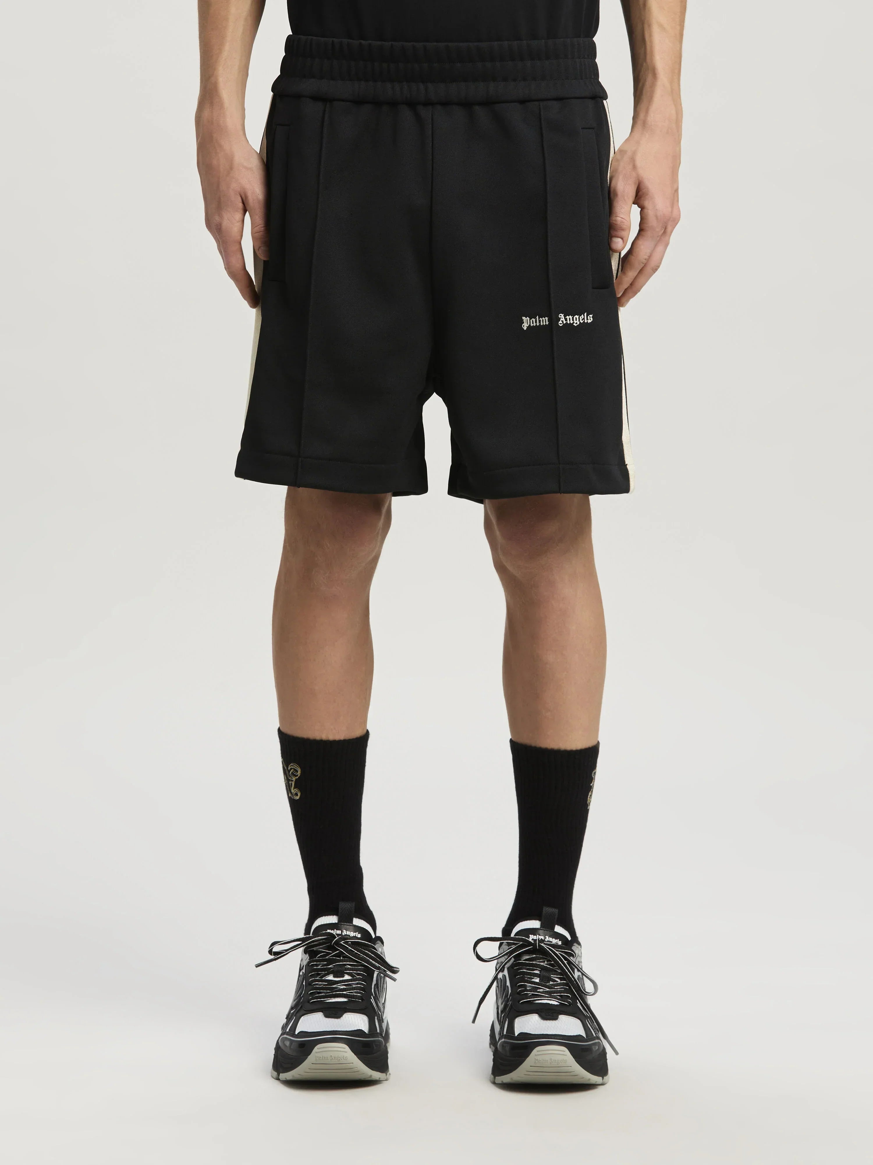 CLASSIC LOGO TRACK SHORTS BLACK OFF WHIT