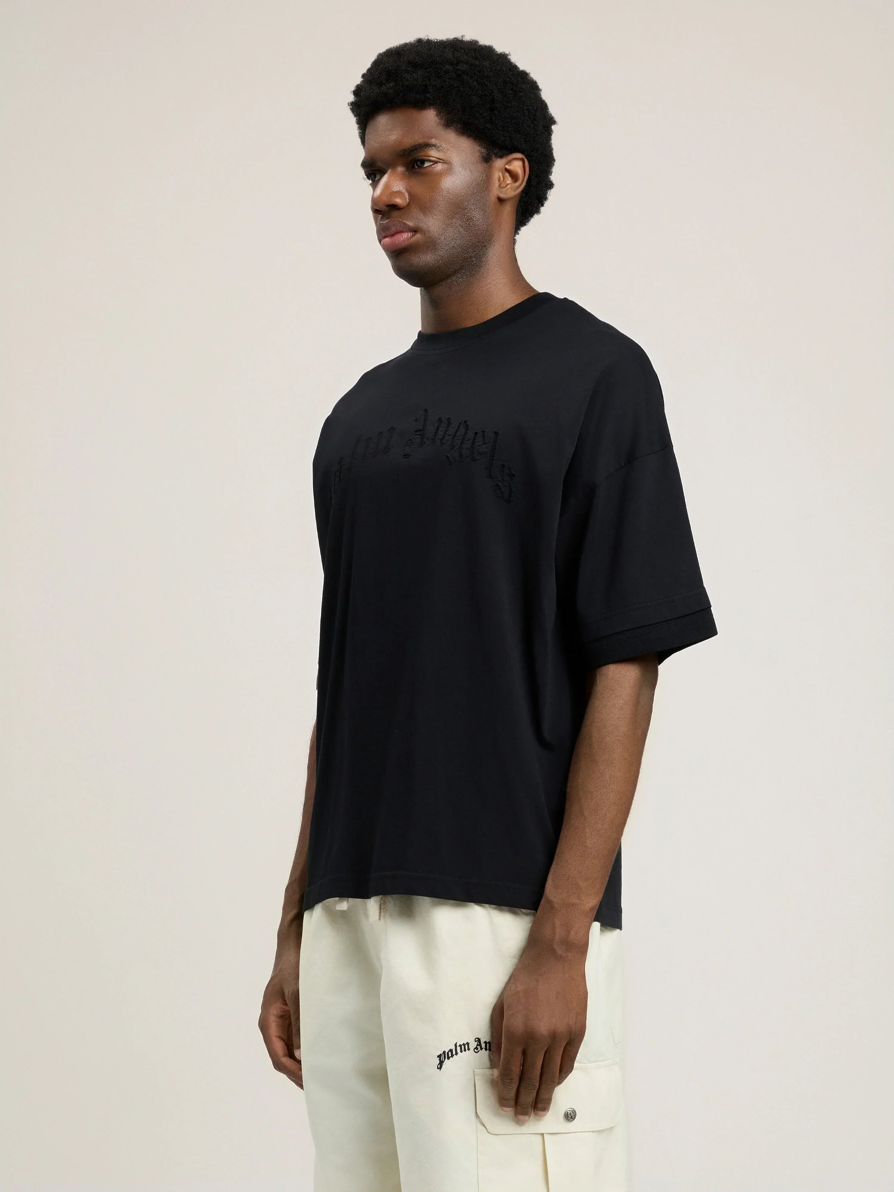 Curved Logo Loose Double T-Shirt